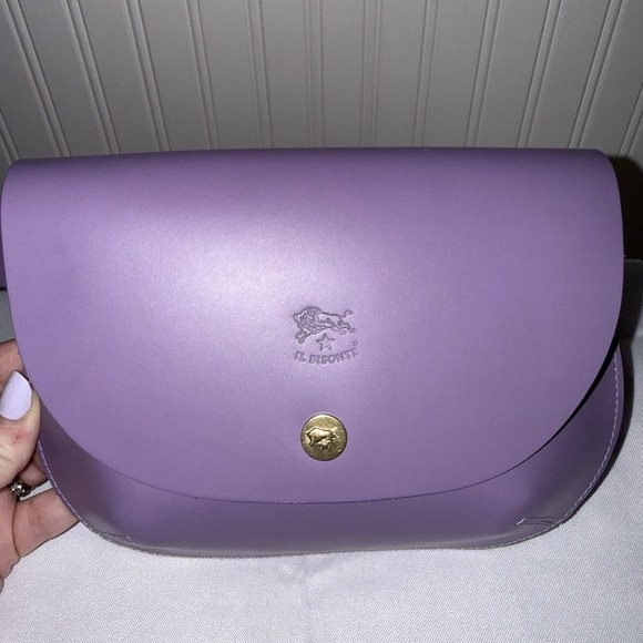 Il Bisonte Parione Women\'s Belt Sling Bag Purse Vachetta Leather Purple Lavender main image 6